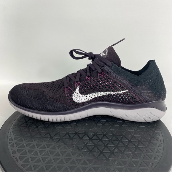 Nike Free RN Flyknit 2018 Black/Burgundy Running Shoes 942838-603 Men’s Size 13 - Picture 9 of 12